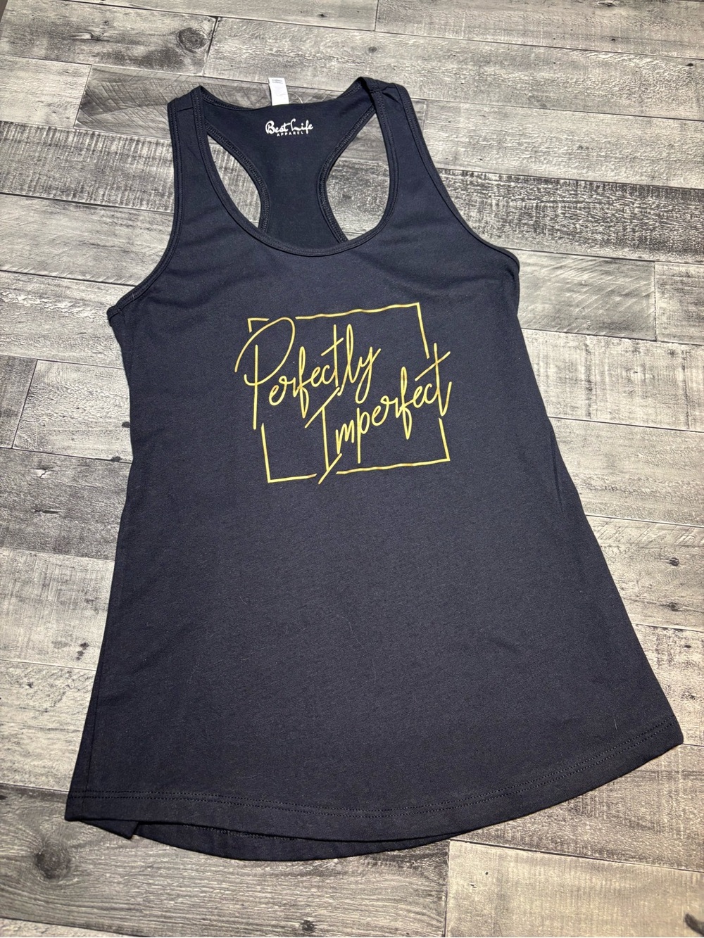 "Perfectly Imperfect" Black Racerback Tank